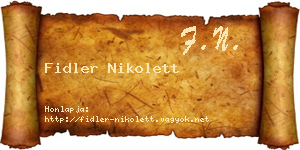 Fidler Nikolett névjegykártya